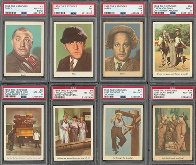 1959 Fleer "Three Stooges" High Grade Complete Set (96) Including Sixty-Three PSA NM-MT 8 Examples!